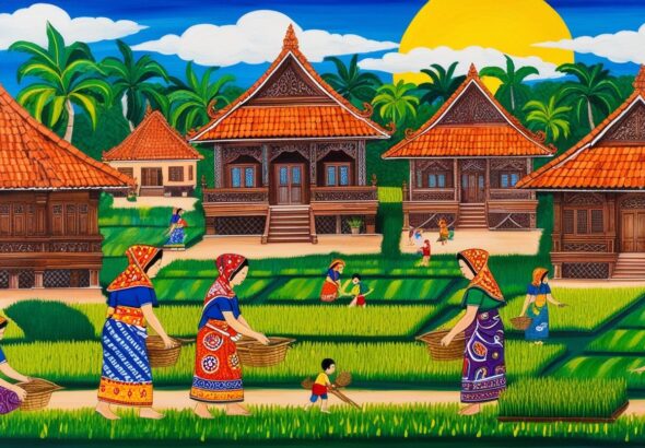 Pemandangan Desa Tradisional